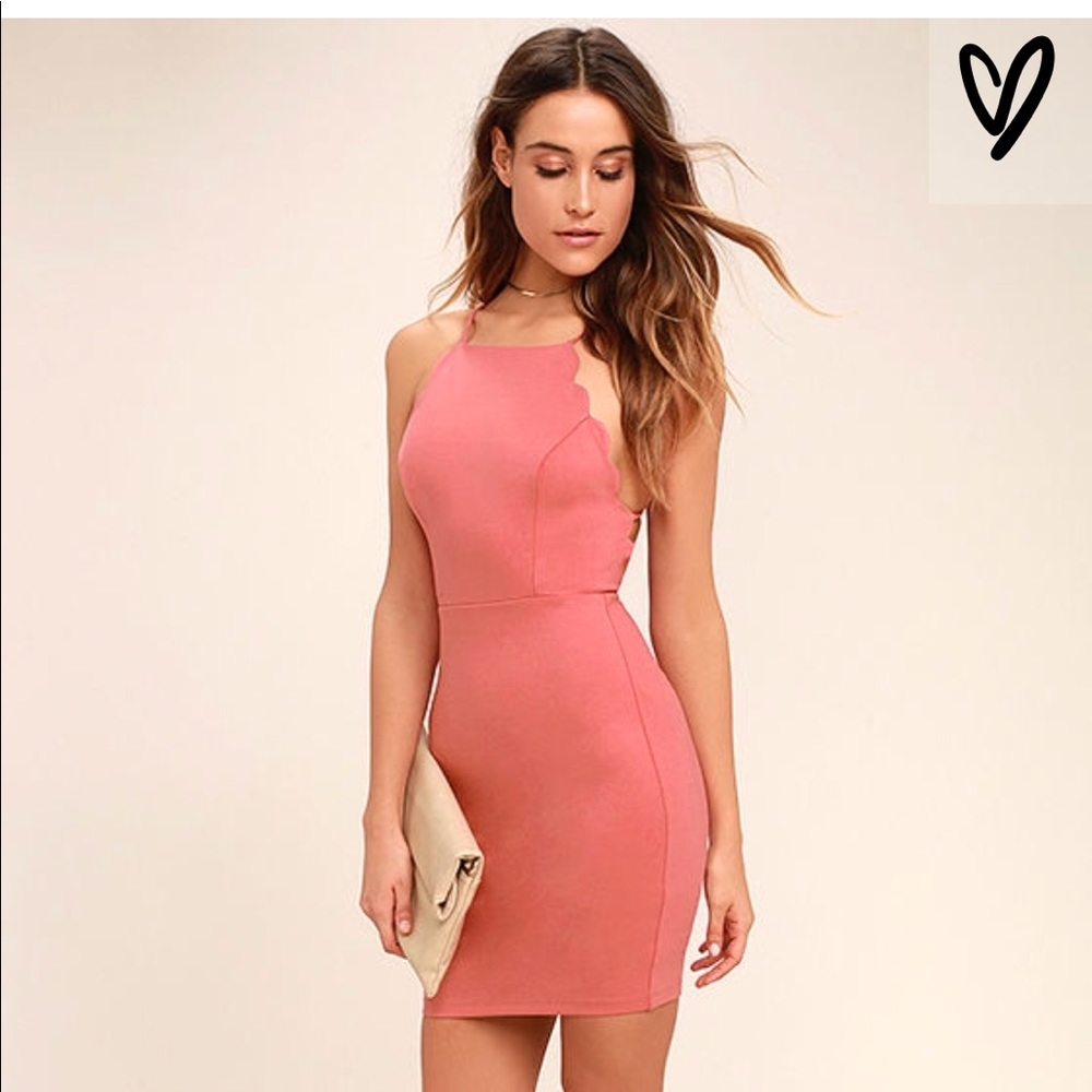 Lulus rose colored bodycon dress